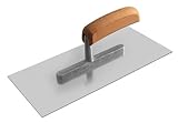 TECTOOL Glättekelle rostfrei mit ergonomischem Holzgriff I 280 x 130 x 0,7 mm I...