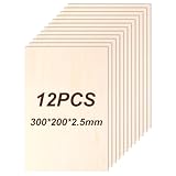 Philorn Balsaholz 12 Stück 300 x 200 x 2,5mm Lindenholz - Sperrholz Balsaholz...