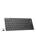 TECKNET Slim Kabellose Tastatur, Deutsches Layout, 78 Tasten Mini Wireless...