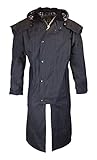 Walker & Hawkes - Unisex Reitmantel mit Kapuze - gewachst - Marineblau - 3XL...
