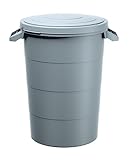 Regenwasser Tank 80 Liter mit Deckel - grau - Universal Kunststoff Tonne mit...