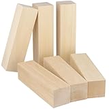 SYUTBOU 6 Stück 20x5x5cm Schnitzholz Groß, Lindenholz Holzblöcke zum...