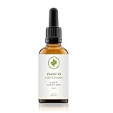 Vitamin D3 Tropfen hochdosiert - VEGAN - 50 ml - Premium Vitamin D3 mit 1.000 IE...