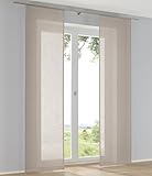 Kutti 2er Set Schiebegardinen Raumtrenner Boston Taupe Leinenoptik...