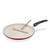 GSW 456715 Crêpes-Pfanne inkl. Teigverteiler, Aluminium, orange/creme - ⌀26...