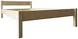 LIEGEWERK Bett mit Kopfteil 140x200 cm Massivholzbett 140cm Holzbett Holz massiv...