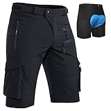 Hiauspor MTB-Hose-Herren-Kurz-Radhose-Fahrradhose-Herren Schnelltrocknend...