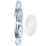 QWORK® Flaschenzug mit 8 Umlenkrollen - Maximale Kapazität: 400 kg, Max....