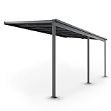 Juskys Terrassenüberdachung Borneo 5x3 m — Sonnenschutz aus Aluminium mit...