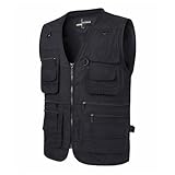 Bauzuoyo Herren Outdoor Weste Cargo Weste Arbeitsweste Herren Dünne Anglerweste...