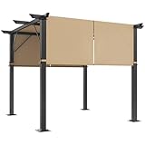 YITAHOME Metall Pergola mit versenkbarem Dach 3x3m Outdoor Pergola inklusive...