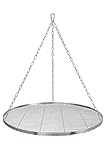 TR-FLAMES 80cm Edelstahl Grillrost mit Kette Ø4, Schwenkgrill, Grillrost mit...