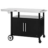 Royal Gourmet Grillwagen mit Klappbarem Seitentisch, Grilltisch mit...