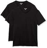 Amazon Essentials Herren T-Shirt Slim Fit Kurzarm V-Ausschnitt 2er Pack Schwarz...