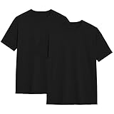 2er Pack Herren T-Shirt Einfarbig Rundhals Normale Passform 100% Bio Baumwolle...