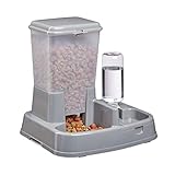 Relaxdays Wasser- und Futterspender, Futterautomat Katzen & Hunde, Flasche,...