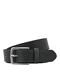 JACK&JONES Herren JACIAN Leather Belt Ledergürtel, Black, 90