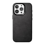 Woodcessories - Leder Case kompatibel mit iPhone 14 Pro Hülle Leder schwarz -...