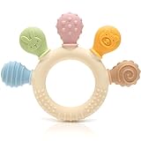 CAJA Beißring Baby - Beißspielzeug Zahnungshilfe aus Silikon, Baby, BPA-frei,...