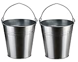2X Stahleimer verzinkt 10 Liter | Metalleimer | Zinkeimer | Blecheimer | Eimer |...