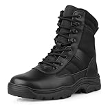QUNLON Springerstiefel Herren Militär Stiefel Kampfstiefel Herren Zipper...