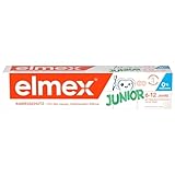 elmex Zahnpasta Junior 6-12 Jahre 75ml – medizinische Zahnreinigung mit 1400...