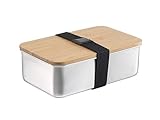 Nestics Home&Living Edelstahl Bento Box mit Bambusdeckel