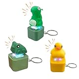 Fidget Spielzeug Ente Schlüsselanhänger, Leuchtend Anti-Stress Eidechse...
