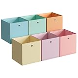 SONGMICS Aufbewahrungsbox, 6er Set, Ordnungsboxen, Faltbox, 33 x 33 x 33 cm,...