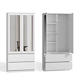 CDF Kleiderschrank 90 cm Breit Kinderkleiderschrank 2-türiger Allzweckschrank...