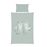 Herding babybest Kleinkinder-Bettwäsche-Set, Nordic Forest Wendemotiv,...