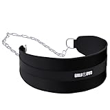 GORILLA SPORTS® Dip Gürtel - mit Stahlkette und 2 Karabiner, bis 100 kg...