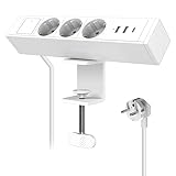 BSEED Tischsteckdose mit USB C Port, Schreibtisch Steckdosenleiste mit...