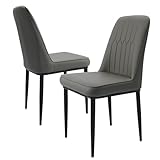 Durrafy Esszimmerstühle 2er Set mit Kunstleder Bezug Ergonomischer Stuhl für...