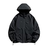 Disimlarl Herbst Oversize Reißverschluss Jacke Herren Baggy Mantel Windbreaker...