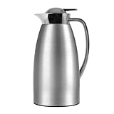 TRINKBASIS Isolierkanne gebürsteter Edelstahl 1 L mit Glaseinsatz 100% Aroma...