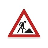 Verkehrsschild Baustelle VZ 123 - Seitenlänge: 63,0 cm - Material: Aluminium,...