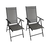 Chillroi® Klappsessel Aluminium 2er Set 7-Fach verstellbar witterungsbeständig...