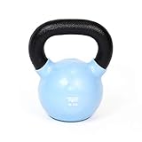 PERFORMBETTER+ Kettlebell 10kg, blaugrün – Kugelhantel aus Gusseisen mit...