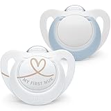 NUK Star Babyschnuller | BPA-freie Silikonschnuller | 0–2 Monate | blau | 2...