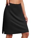 PINSPARK Damen Tennisrock Hohe Taille Golfrock mit Innenhose Knielanger...