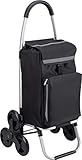 Meister Einkaufstrolley Schwarz, 54 + 5 L - 3x3 Treppensteiger - Klappbarer...