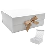 Tekhoho Weiß große Geschenkbox 33.5x27x12.5 cm, Premium Geschenkbox mit...