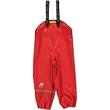 Celavi Kinder Unisex Regen-Latzhose, Alter 3-4 Jahre, Größe: 100, Farbe: Rot,...
