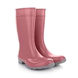 LEMIGO Damen Gummistiefel Wasserdicht Hohe Regenstiefel Gartenschuhe 967 Ilse...