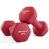 SONGMICS 2 x 4 kg Hanteln, sechseckige Hanteln mit Vinyloberfläche, für...