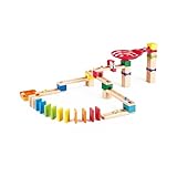 Hape Erlebnis Murmelbahn mit Domino, Kugelbahn aus Holz, Konstruktionsspielzeug,...