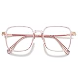 VEVESMUNDO Blaulichtfilter Lesebrille Metall Groß Stylisch Rechteckig Anti...