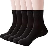 Wamicu 5 Paar Socken Damen Dünne Baumwolle Damensocken Schwarz Crew Sportsocken...