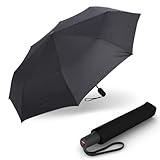 Knirps Regenschirm I.200 Medium Duomatic in Schwarz mit Schirmtasche, kleiner...